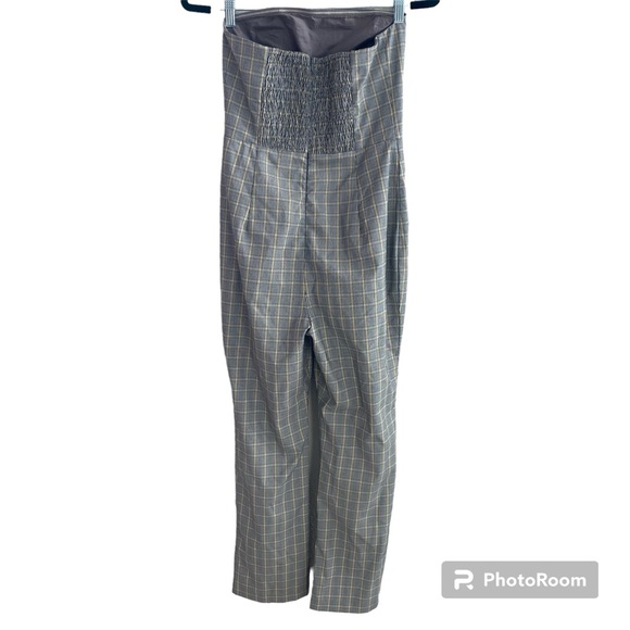 Revolve Privacy Please Strapless Autumn Plaid Jumpsuit Size small - Picture 5 of 9